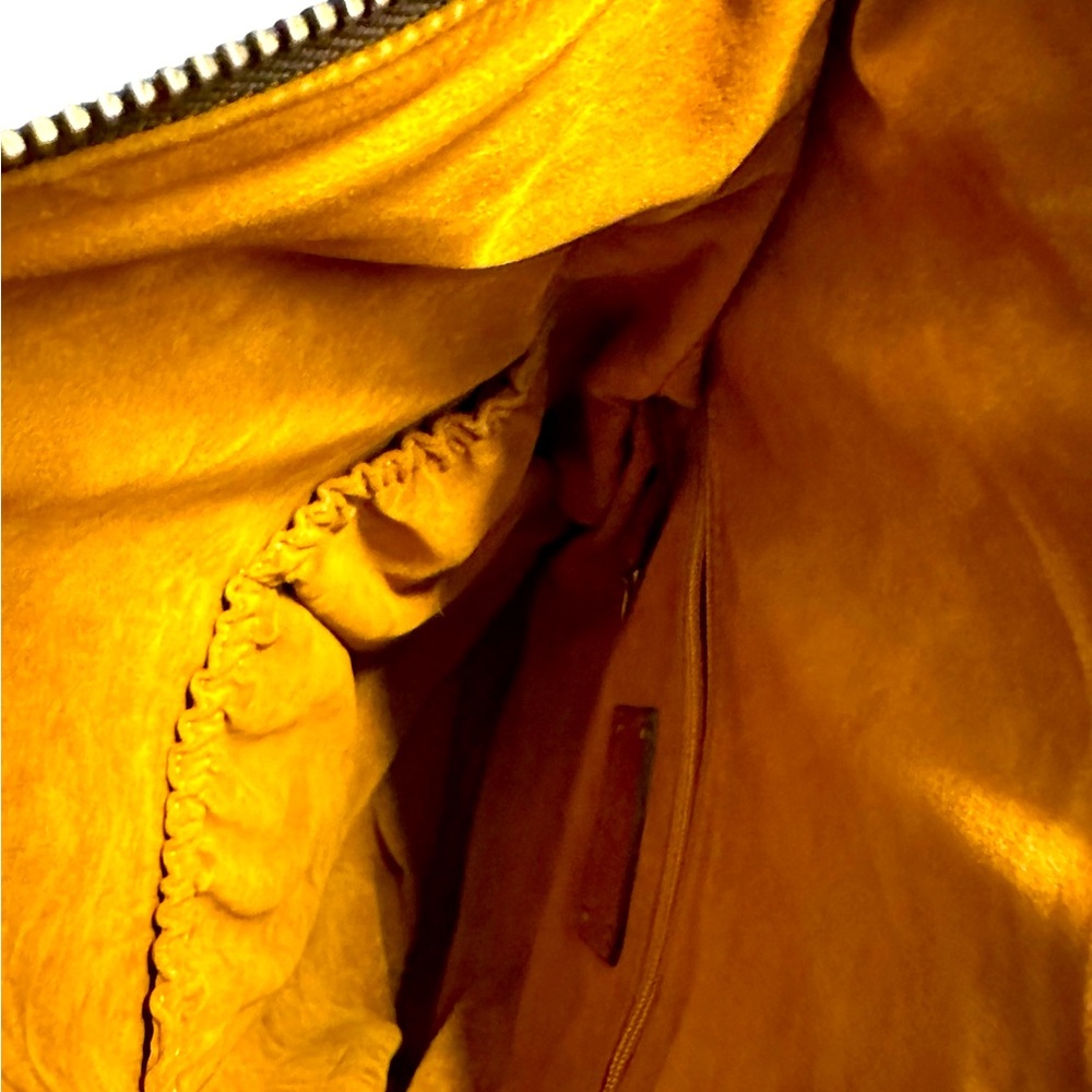 Patricia Nash LUZILLE orange and tan boho India leather backpack shoulder bag - Picture 6 of 11